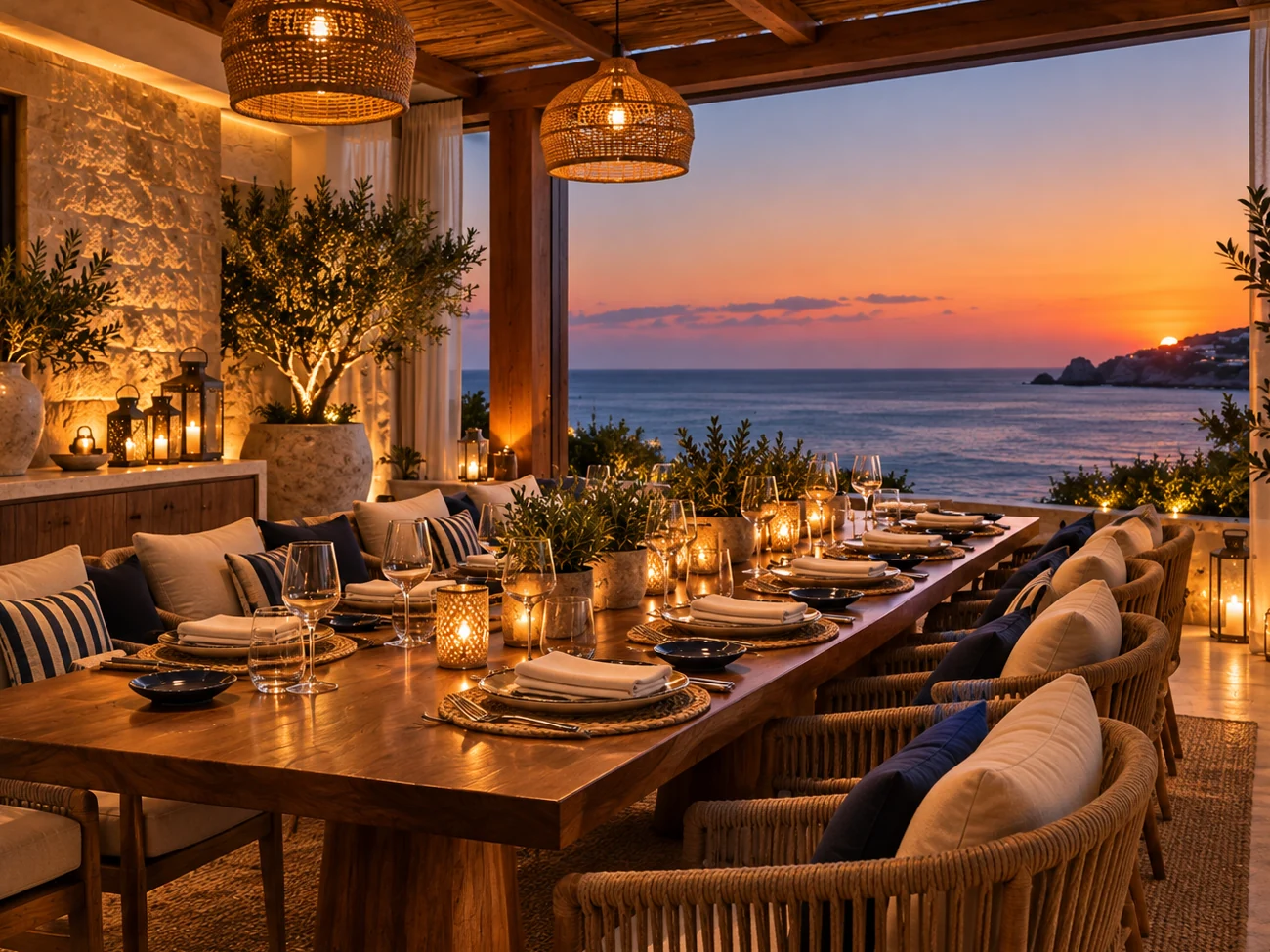Không gian bàn tiệc ven biển